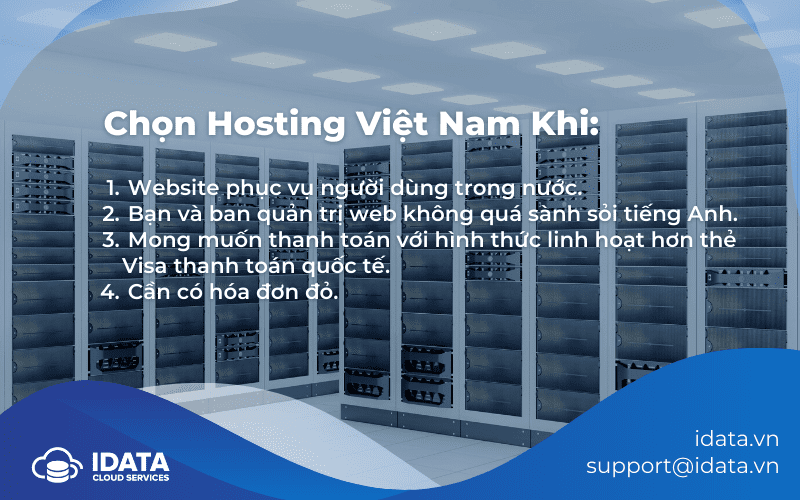 Trường hợp nên chọn hosting Việt Nam